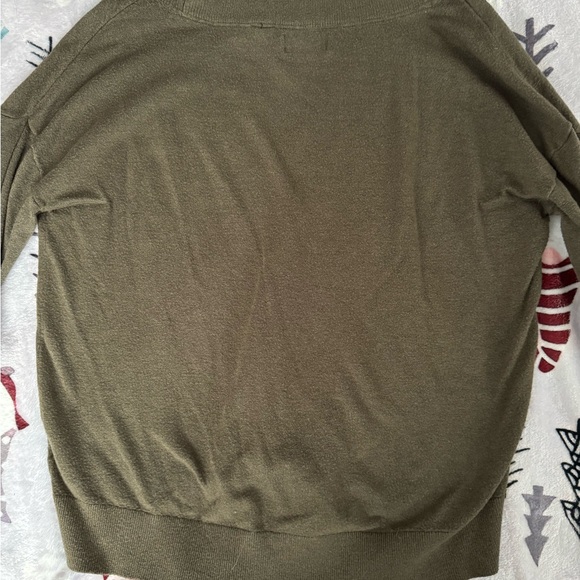 ONLY Women's Khaki V-Neck Sweater - Picture 3 of 3
